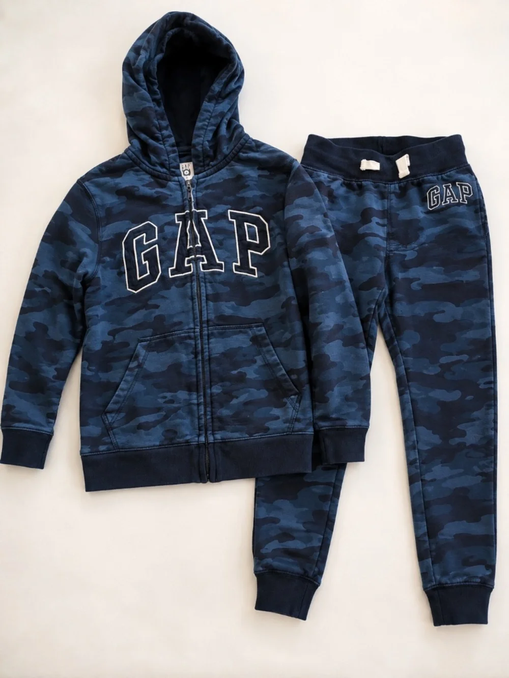 GAP Boys Camo Hoodie & Jogger Set Size M (8) Blue Matching Outfit